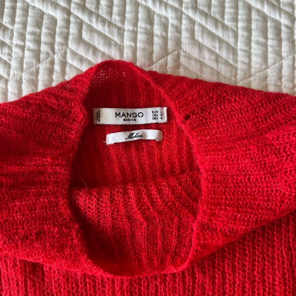 Mango Vibrant Red Crew Neck Sweater - Picture 4 of 7